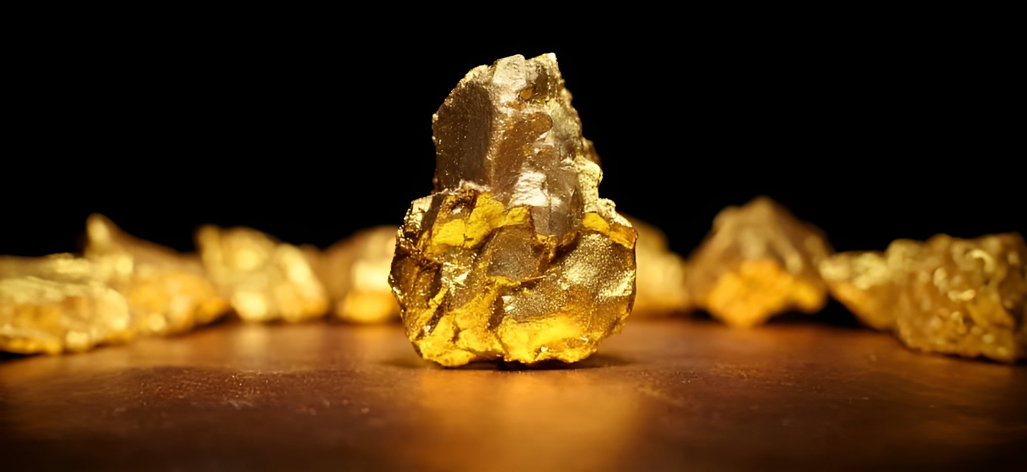 Pépites d'or brut